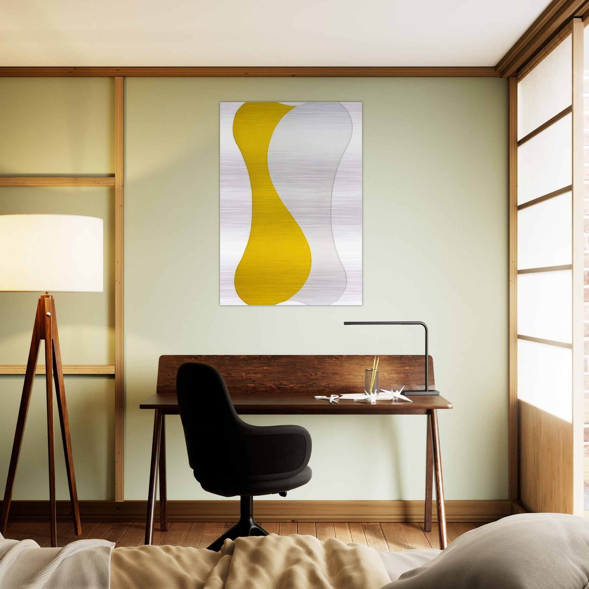 Yellow White [Sun] - 1959 - Leon Polk Smith Brushed Aluminum Print - 70x100 cm / 28x40 inches | Leon Polk Smith Aluminum Print | Leon Polk Smith Prints