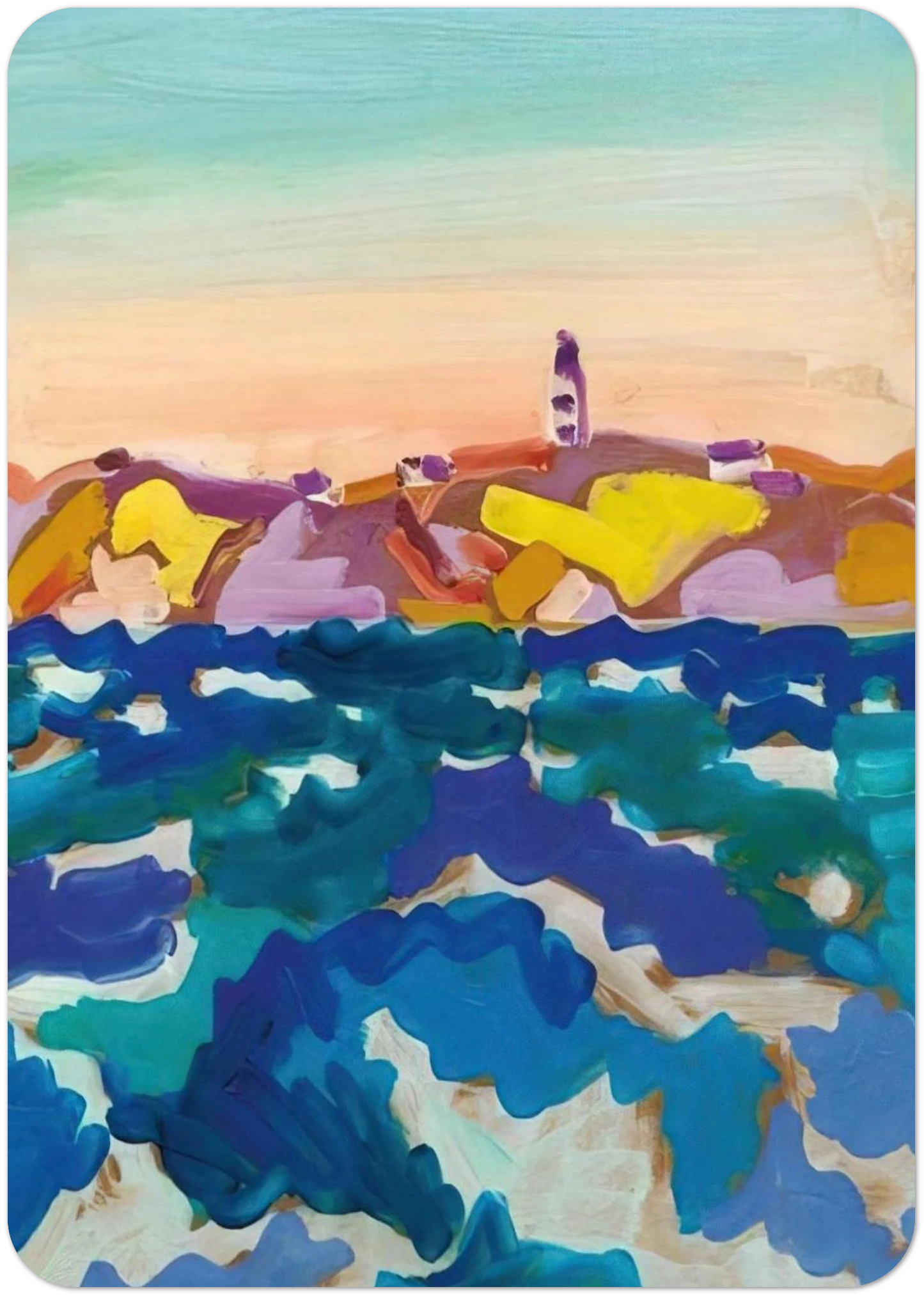 Le Phare - 1958 By Charles Lapicque Pack of 10 Post Cards | Charles Lapicque Post Cards | A6 (10.5 x 14.8 cm) - 4.1 x 5.8 inches