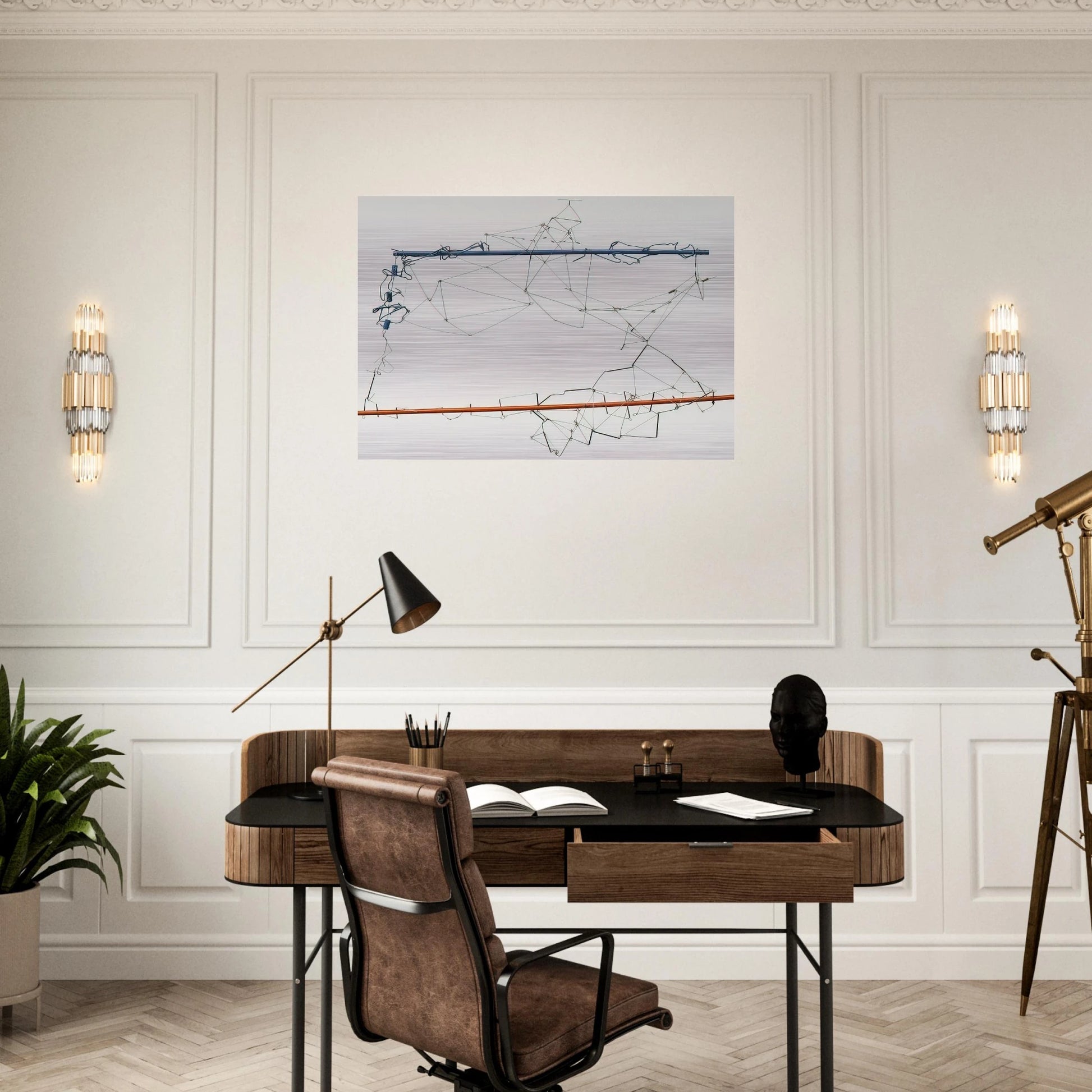 Drawing without Paper 8425 and 8426 - 1984 - Gego Brushed Aluminum Print - 70x100 cm / 28x40 inches | Gego Aluminum Print | Gego Prints