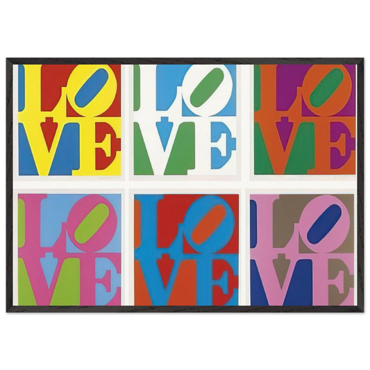 The Garden of Love - Robert Indiana 70x100 cm / 28x40 inches Framed Art Print – Black Wooden Frame