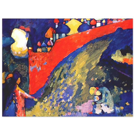 Wassily Kandinsky - RED WALL DESTINY 1909  75x100 cm / 30x40inches Fine Art Poster