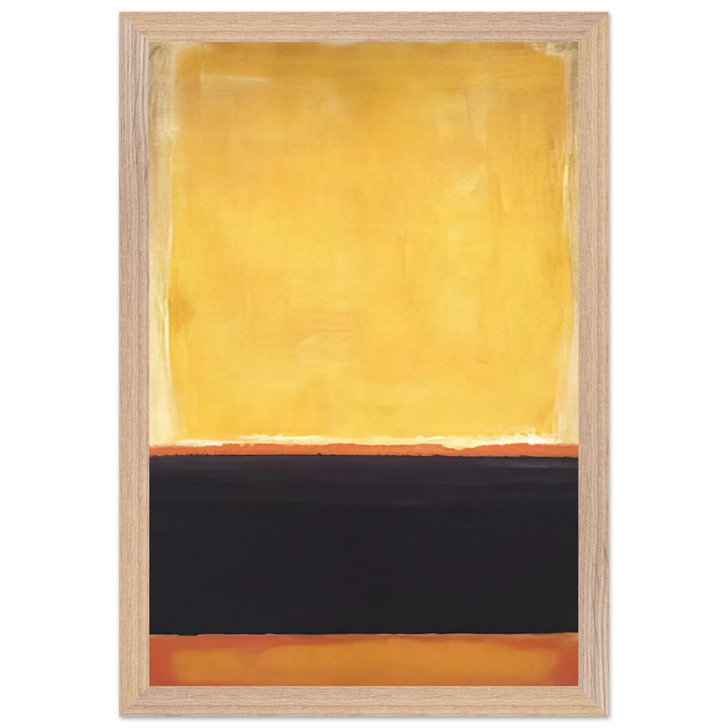 Mark Rothko - Yellow, Charcoal, Brown - 1953 Wall Art - 30x40 cm / 12x16 inches - Premium Wooden Framed Poster With Fine Art Paper - Black frame