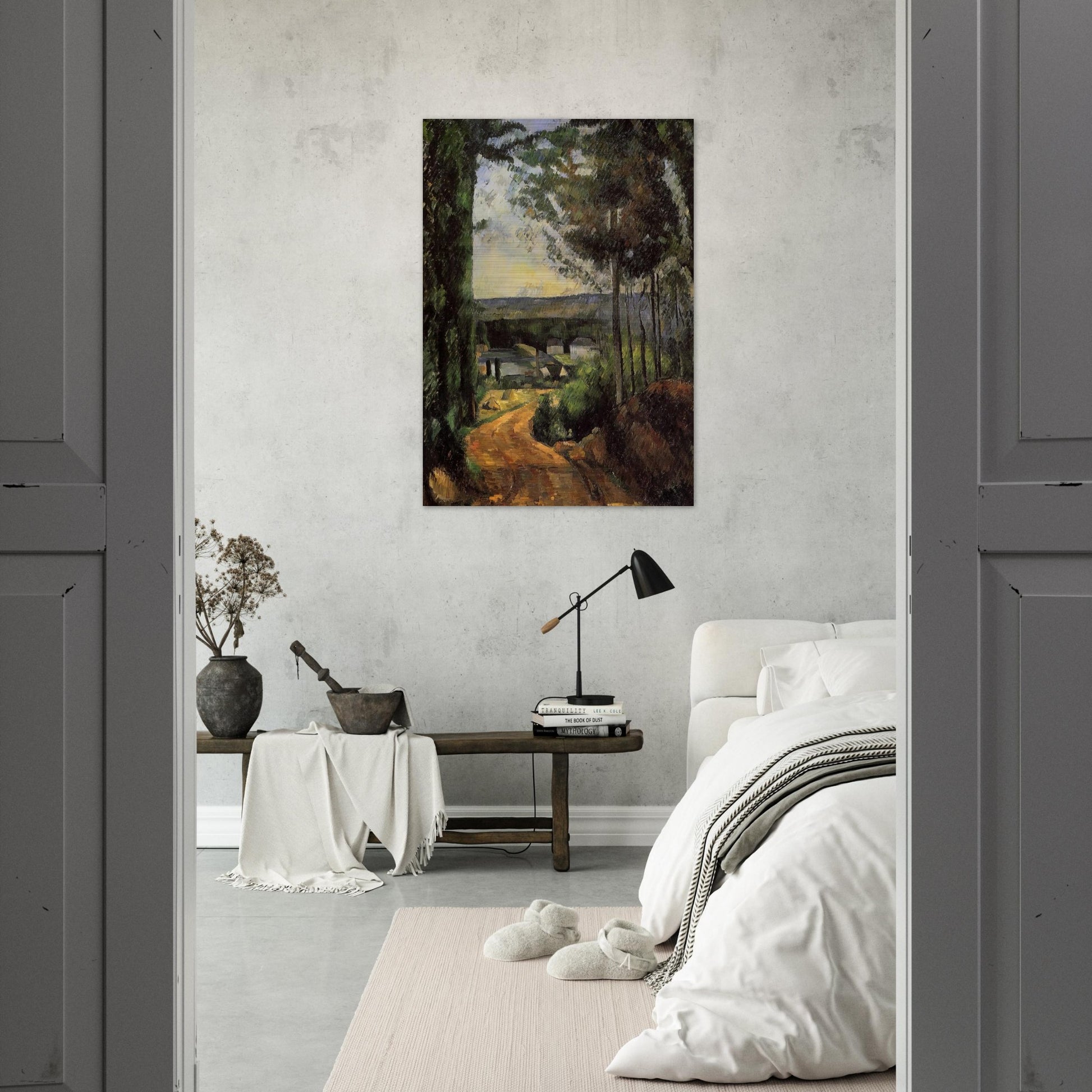 Road, Trees and Lake - Paul Cézanne Brushed Aluminum Print - 70x100 cm / 28x40 inches | Paul Cézanne Aluminum Print | Paul Cézanne Prints