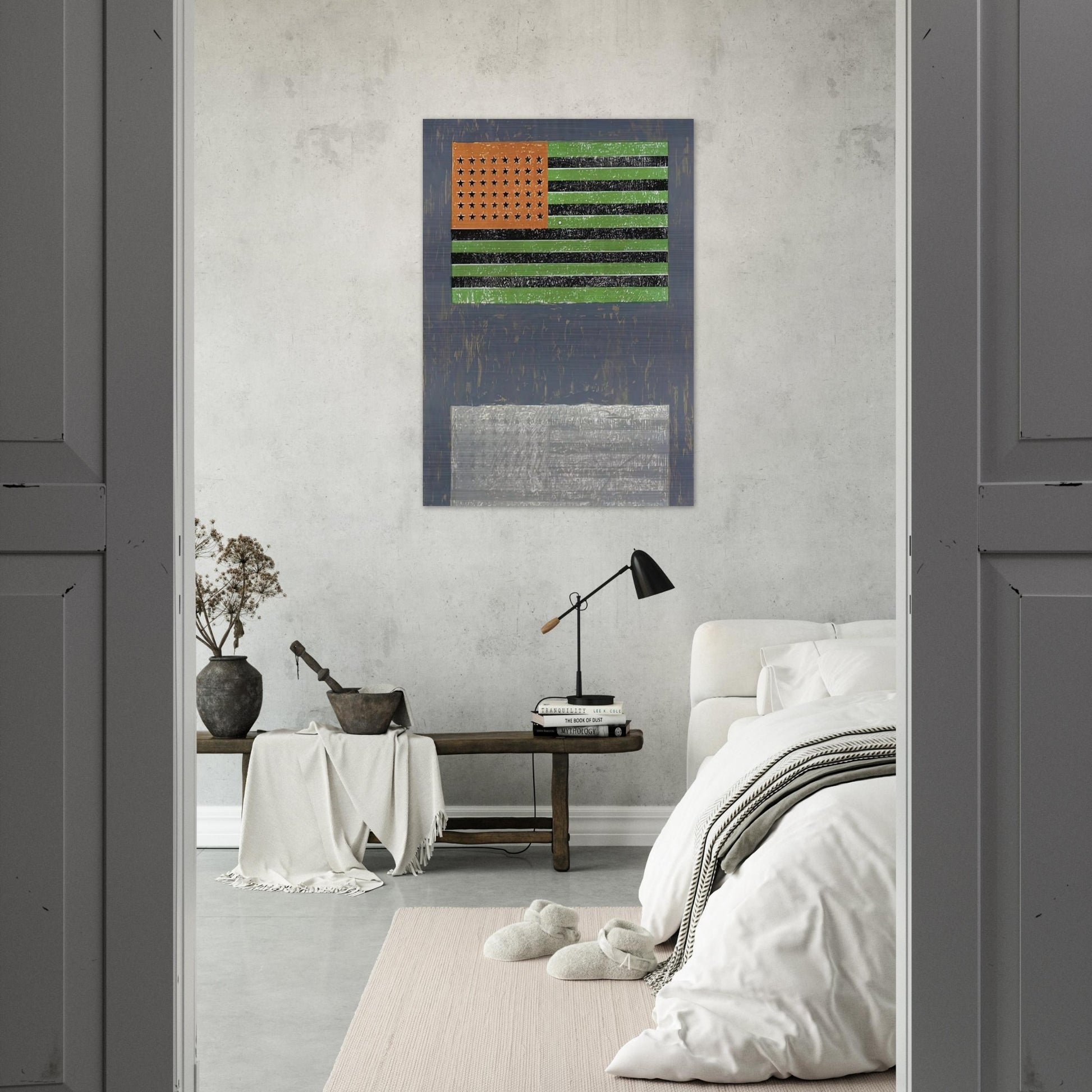 FLAGS ULAE 42 - Jasper Johns Brushed Aluminum Print - 70x100 cm / 28x40 inches | Jasper Johns Aluminum Print | Jasper Johns Prints