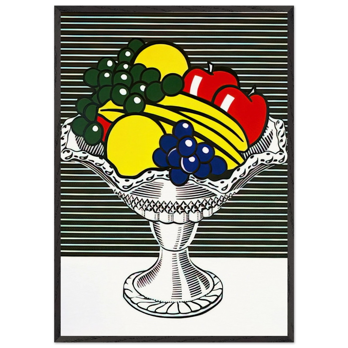STILL LIFE WITH CRYSTAL BOWL 1973 - Roy Lichtenstein 70x100 cm / 28x40 inches Framed Art Print – Black Wooden Frame