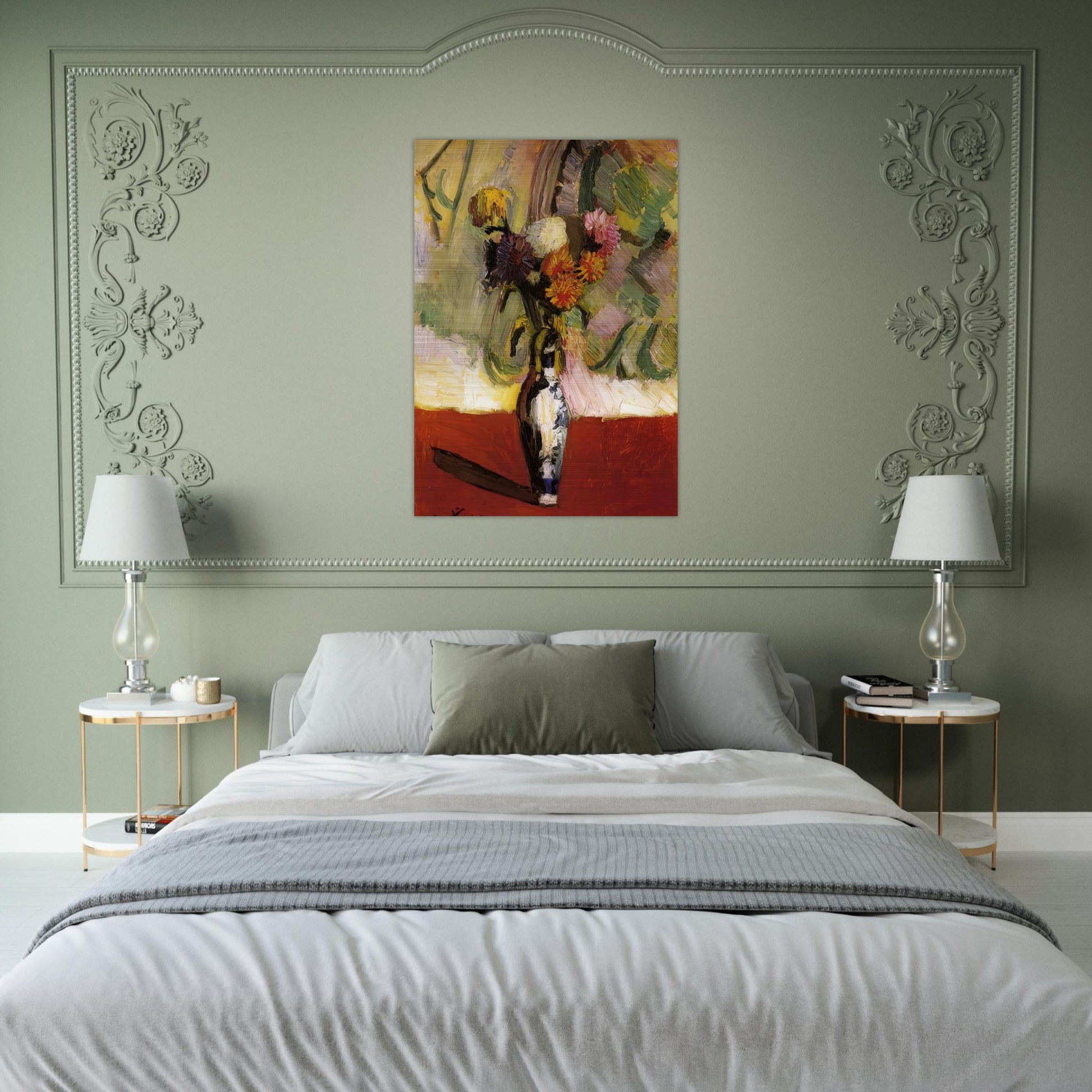 CHRYSANTHEMUMS IN A CHINESE VASE 1902 - Henri Matisse Brushed Aluminum Print - 70x100 cm / 28x40 inches | Henri Matisse Aluminum Print | Henri Matisse Prints