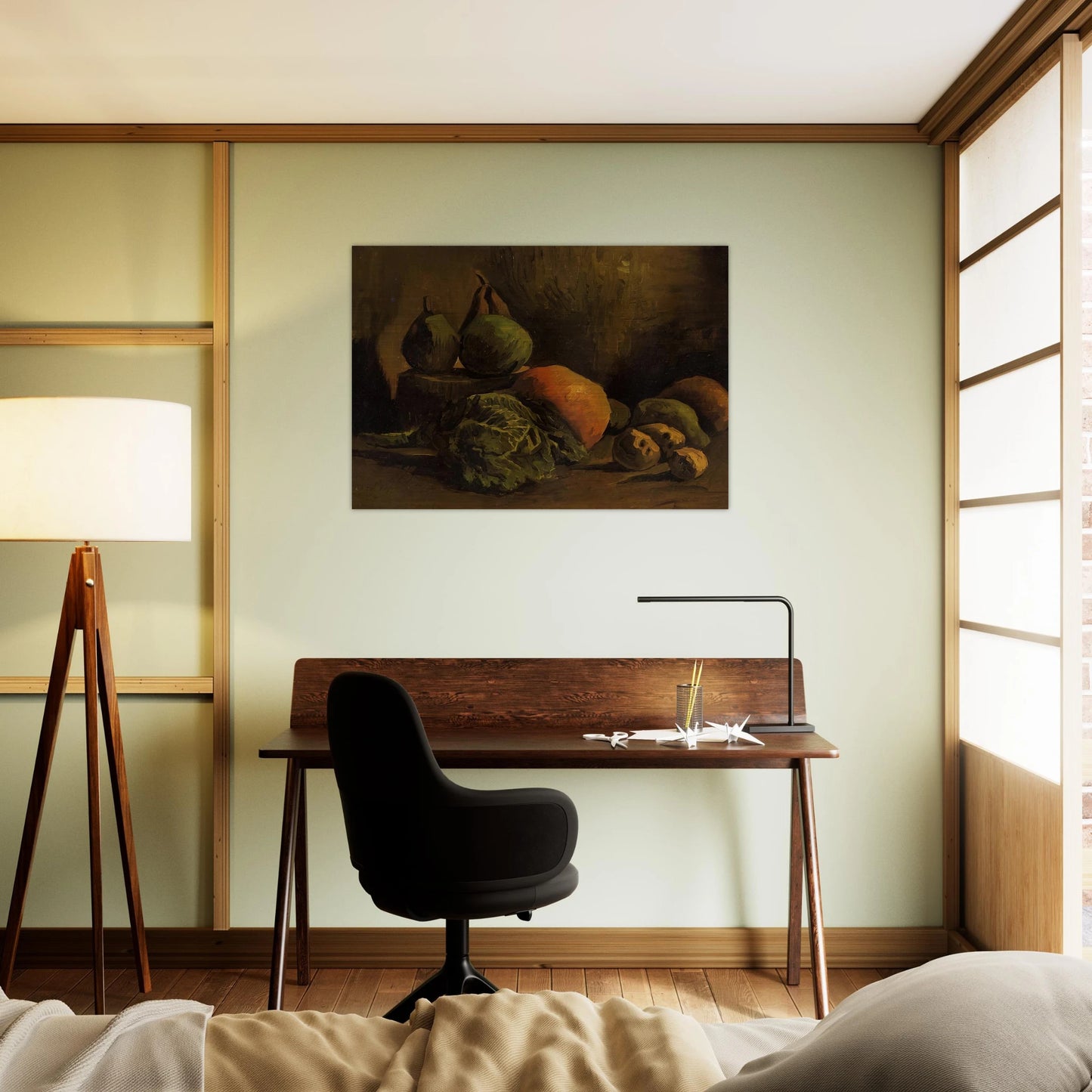 Still Life with Vegetables and Fruit - Vincent van Gogh Brushed Aluminum Print - 70x100 cm / 28x40 inches | Vincent van Gogh Aluminum Print | Vincent van Gogh Prints