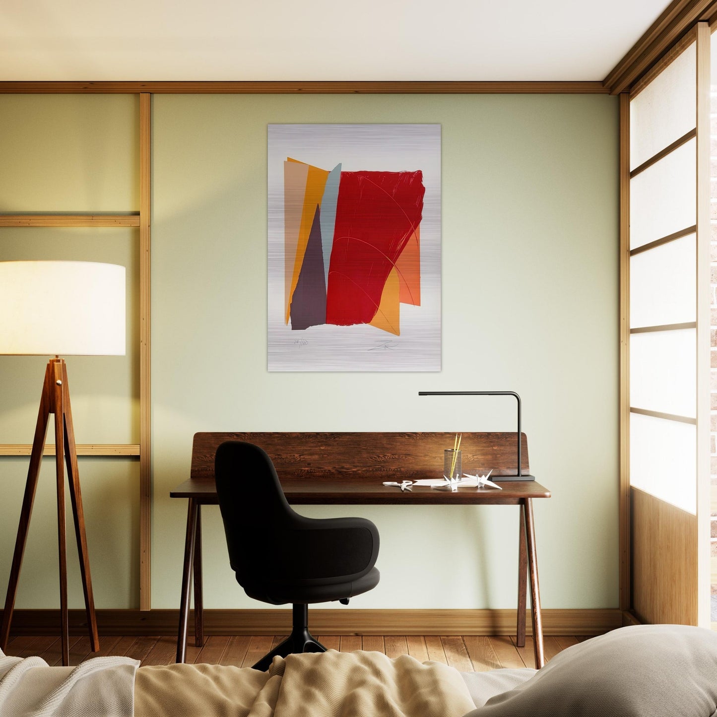 Red Line I - 1979 - Larry Zox Brushed Aluminum Print - 70x100 cm / 28x40 inches | Larry Zox Aluminum Print | Larry Zox Prints