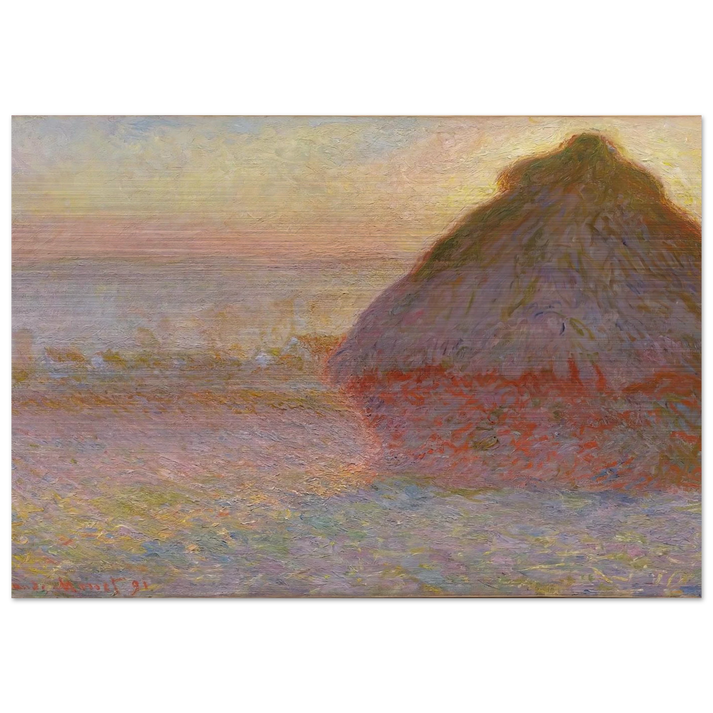 Grainstack Sunset - claude monet Brushed Aluminum Print - 70x100 cm / 28x40 inches | claude monet Aluminum Print | claude monet Prints