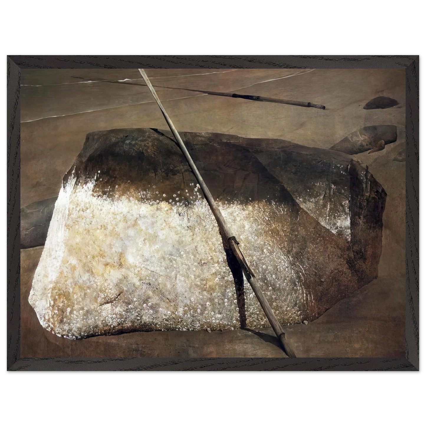 Andrew Wyeth - NOT DETECTED 38 Wall Art - 21x29.7 cm / 8x12" - Premium Wooden Framed Poster With Fine Art Paper-canvas - White frame