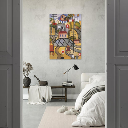 E.F.C.B. Estrada de Ferro Central do Brasil - Tarsila do Amaral Brushed Aluminum Print - 70x100 cm / 28x40 inches | Tarsila do Amaral Aluminum Print | Tarsila do Amaral Prints