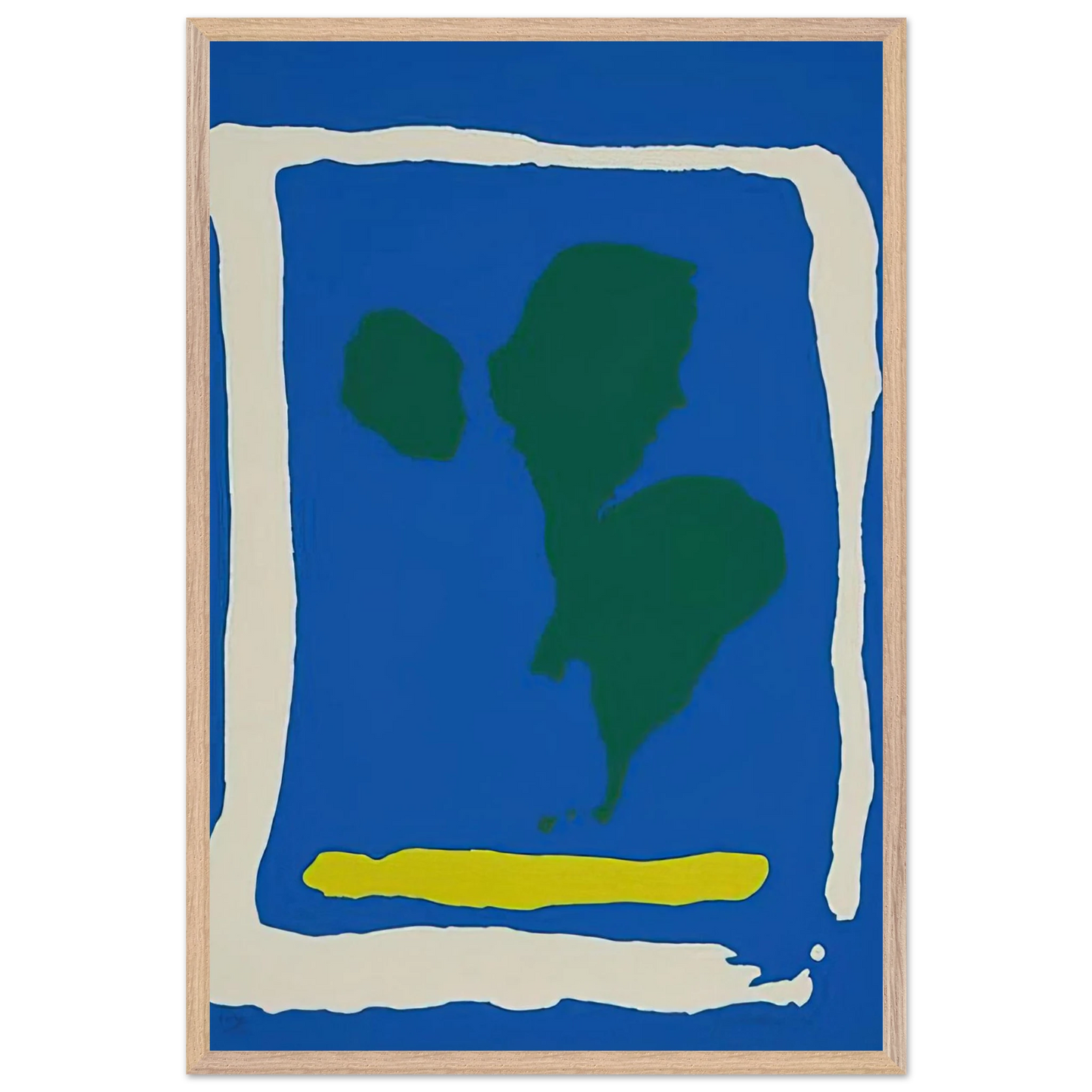 Helen Frankenthaler - Air Frame - 1965 Wall art - 40x40 cm / 16x16 inches - Premium Wooden Framed Poster With Fine Art Paper-canvas - Wood frame