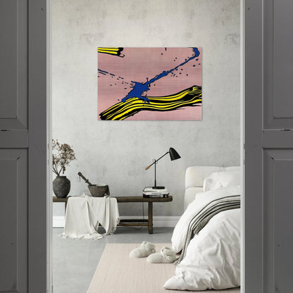 BRUSHSTROKE WITH SPATTER 1966 - Roy Lichtenstein Brushed Aluminum Print - 70x100 cm / 28x40 inches | Roy Lichtenstein Aluminum Print | Roy Lichtenstein Prints
