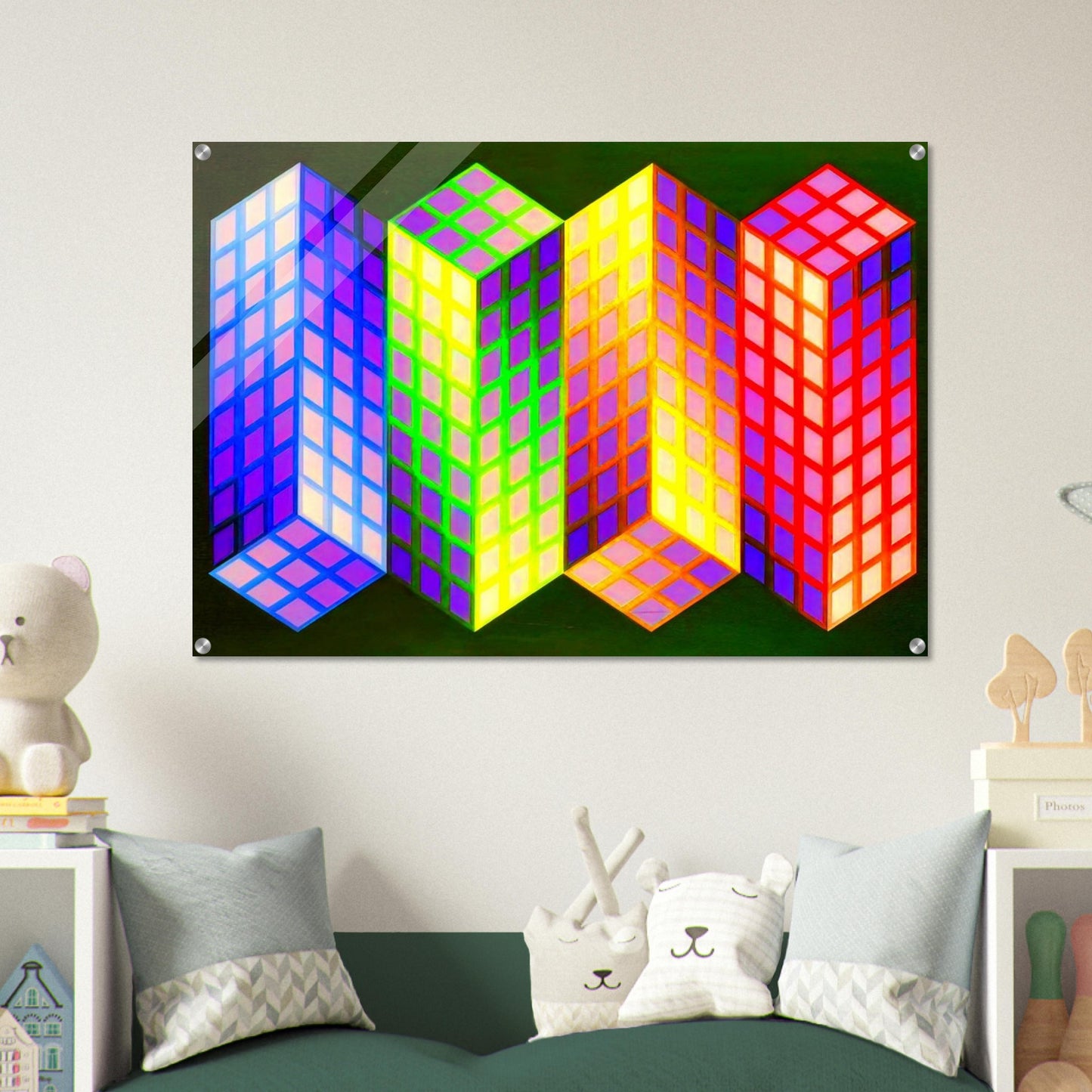 Torony-Nagy - 1969 - Victor Vasarely Acrylic Print - 70x100 cm / 28x40″ inches