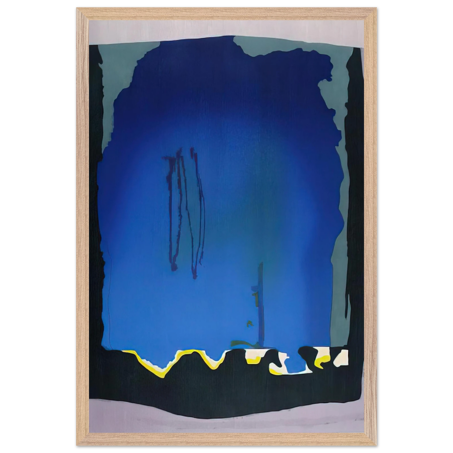 Helen Frankenthaler - Freefall - 1992 Wall art - 50x70 cm / 20x28 inches - Premium Wooden Framed Poster With Fine Art Paper-canvas - White frame