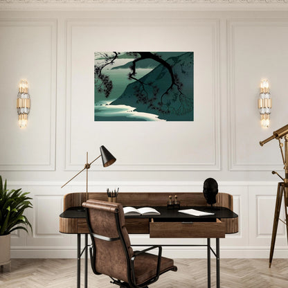 Quiet Evening - Eyvind Earle Brushed Aluminum Print - 70x100 cm / 28x40 inches | Eyvind Earle Aluminum Print | Eyvind Earle Prints