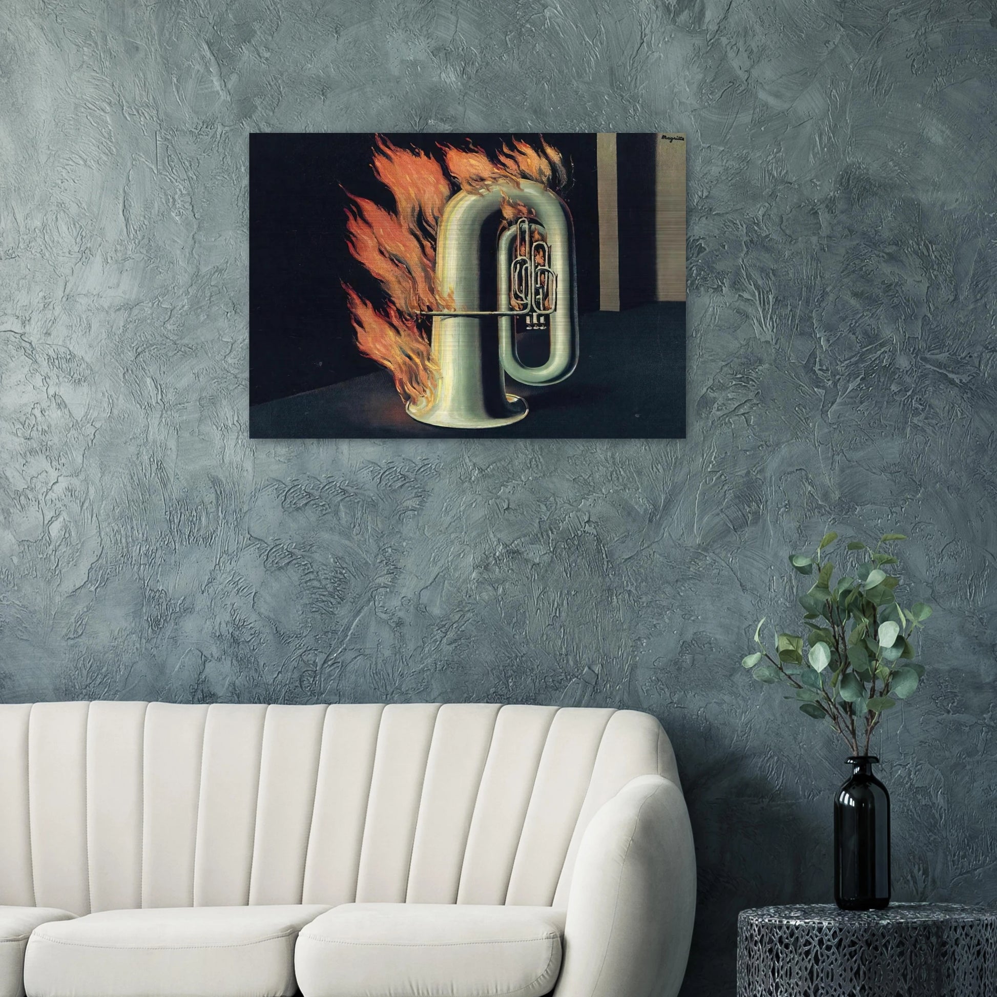 THE DISCOVERY OF FIRE 1935 - Rene Magritte Brushed Aluminum Print - 70x100 cm / 28x40 inches | Rene Magritte Aluminum Print | Rene Magritte Prints
