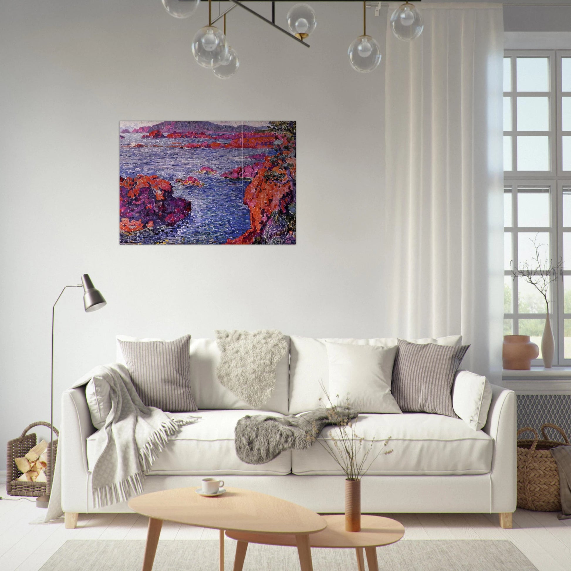 ROCKS AT ANTHEOR 1906 - Theo van Rysselberghe Brushed Aluminum Print - 70x100 cm / 28x40 inches | Theo van Rysselberghe Aluminum Print | Theo van Rysselberghe Prints