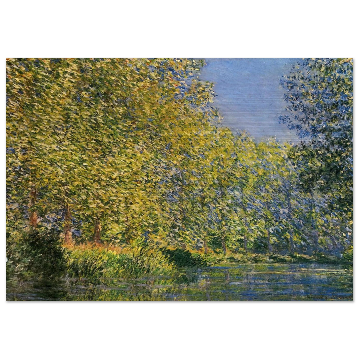 Bend in the River Epte - claude monet Brushed Aluminum Print - 70x100 cm / 28x40 inches | claude monet Aluminum Print | claude monet Prints