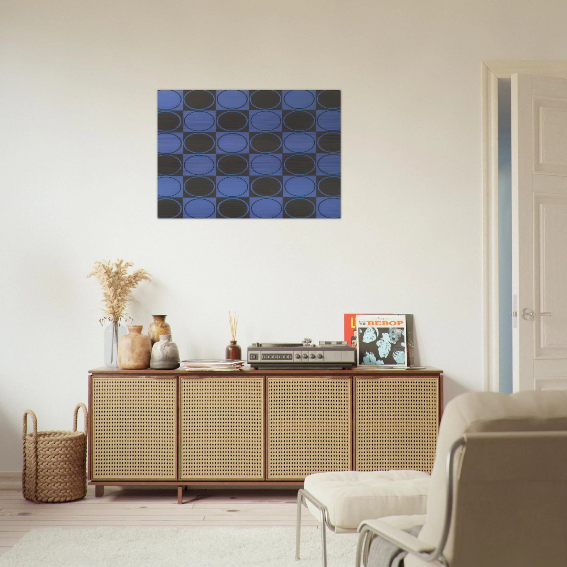Carre bleu et noir - 1980 - Antonio Asis Brushed Aluminum Print - 70x100 cm / 28x40 inches | Antonio Asis Aluminum Print | Antonio Asis Prints