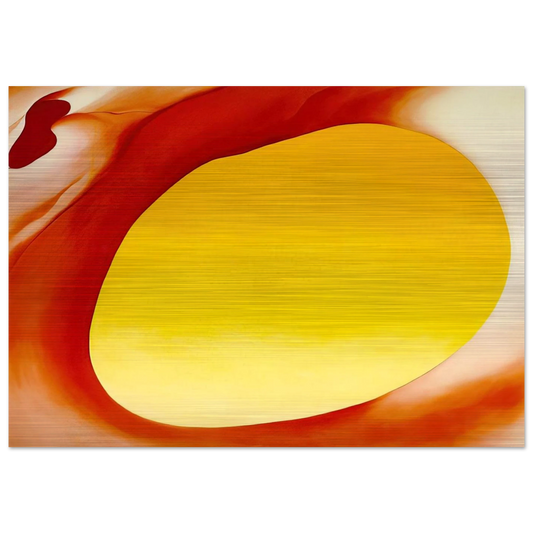 Pelvis Series - Red with Yellow - Georgia O'Keeffe Brushed Aluminum Print - 70x100 cm / 28x40 inches | Georgia O'Keeffe Aluminum Print | Georgia O'Keeffe Prints