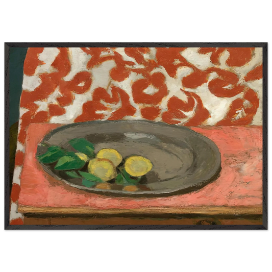 LEMONS ON A PEWTER PLATE 1929 - Henri Matisse 70x100 cm / 28x40 inches Framed Art Print – Black Wooden Frame