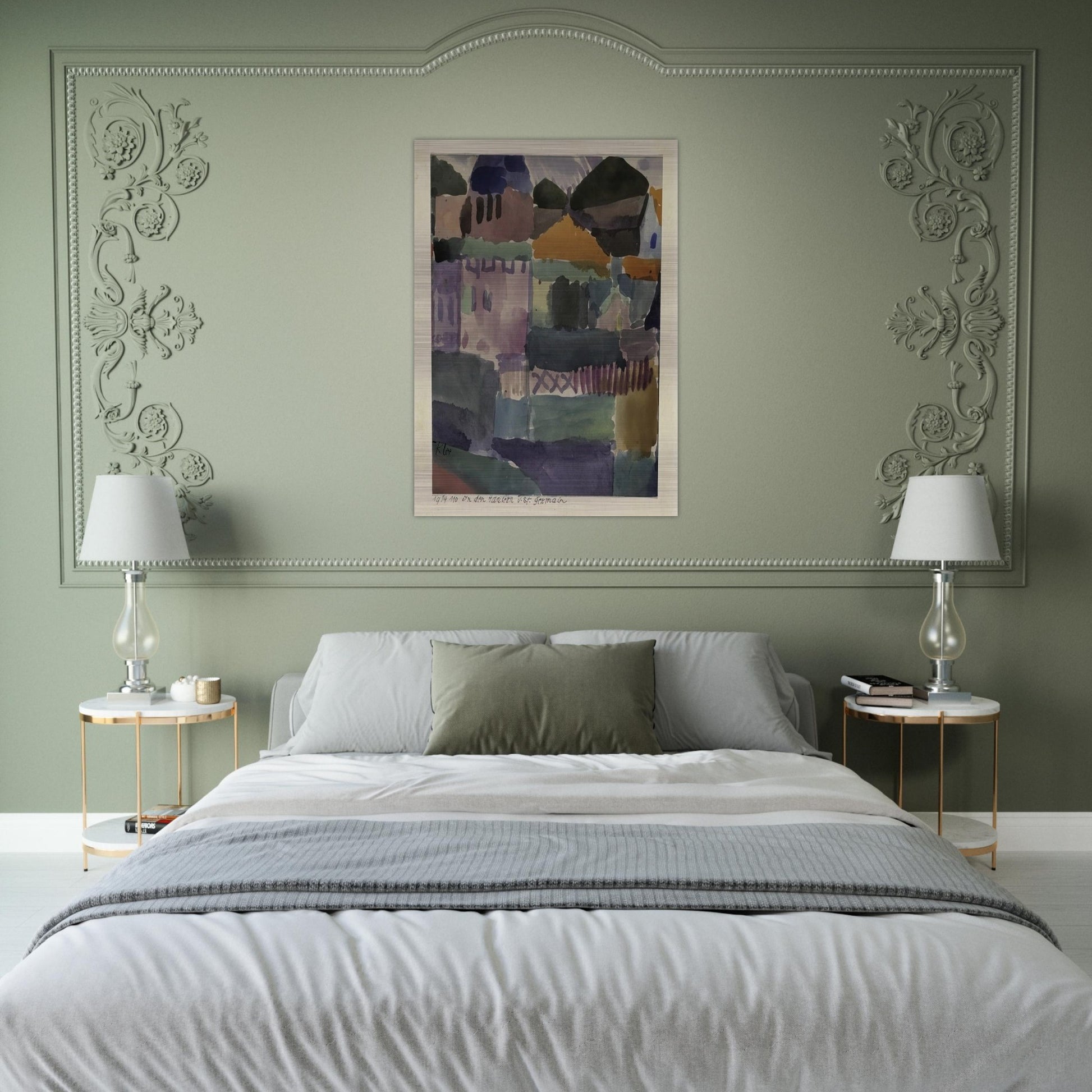IN THE HOUSES OF ST GERMAIN 1914 - Paul Klee Brushed Aluminum Print - 70x100 cm / 28x40 inches | Paul Klee Aluminum Print | Paul Klee Prints