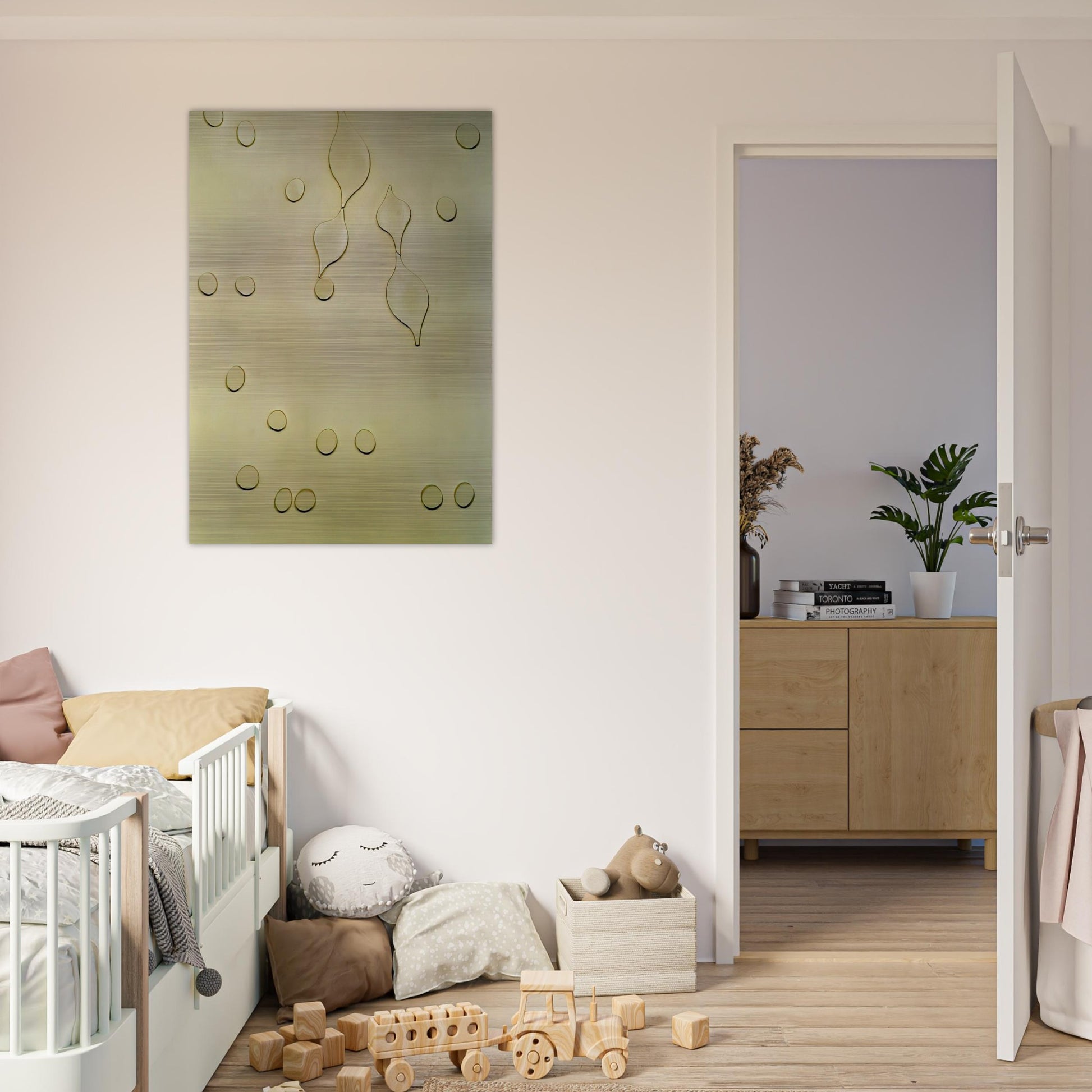 Leafage and Drops - Jean Arp Brushed Aluminum Print - 70x100 cm / 28x40 inches | Jean Arp Aluminum Print | Jean Arp Prints