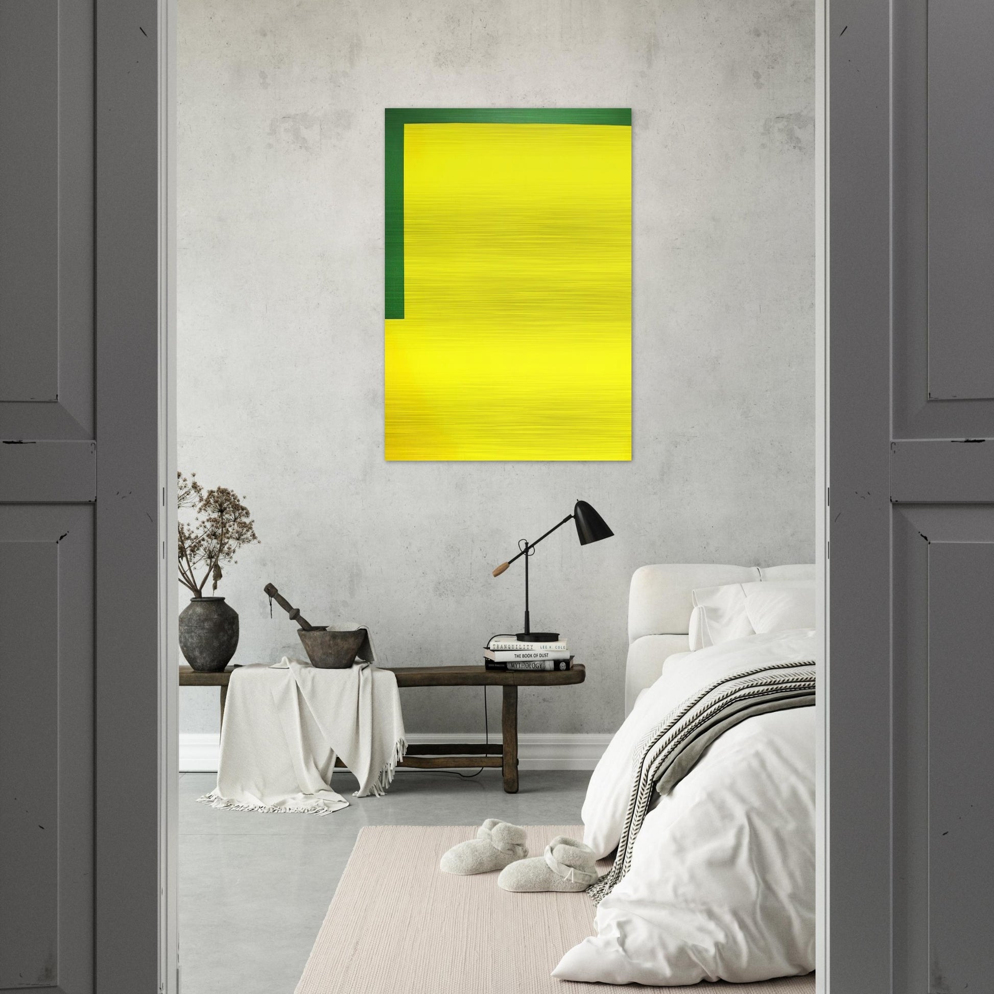 More yellow, less green - 1989 - Carmen Herrera Brushed Aluminum Print - 70x100 cm / 28x40 inches | Carmen Herrera Aluminum Print | Carmen Herrera Prints