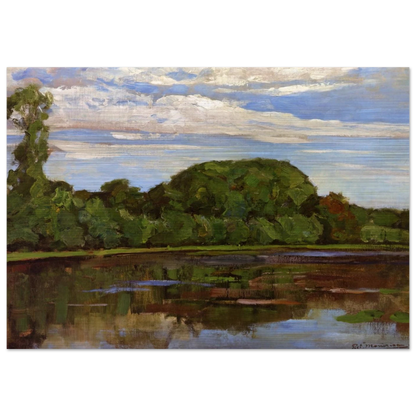 Geinrust Farm with Isolated Tree - Piet Mondrian Brushed Aluminum Print - 70x100 cm / 28x40 inches | Piet Mondrian Aluminum Print | Piet Mondrian Prints