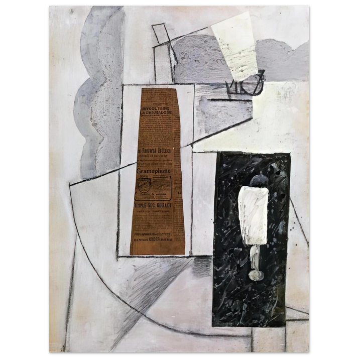 Juan Gris - BOTTLE AND GLASS 1  75x100 cm / 30x40inches Fine Art Poster