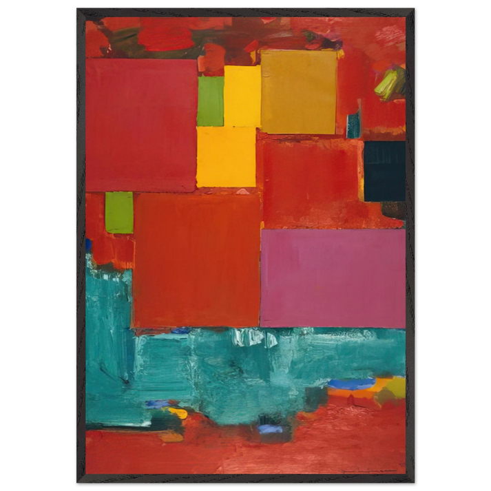 Pompeii - Hans Hofmann 70x100 cm / 28x40 inches Framed Art Print – Black Wooden Frame
