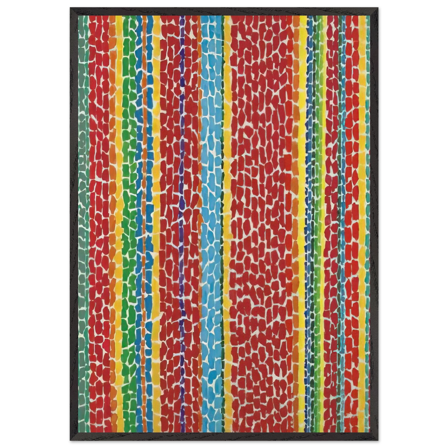 RED VIOLET NURSERY VIEWED FROM ABOVE 1970 - Alma Woodsey Thomas 70x100 cm / 28x40 inches Framed Art Print – Black Wooden Frame