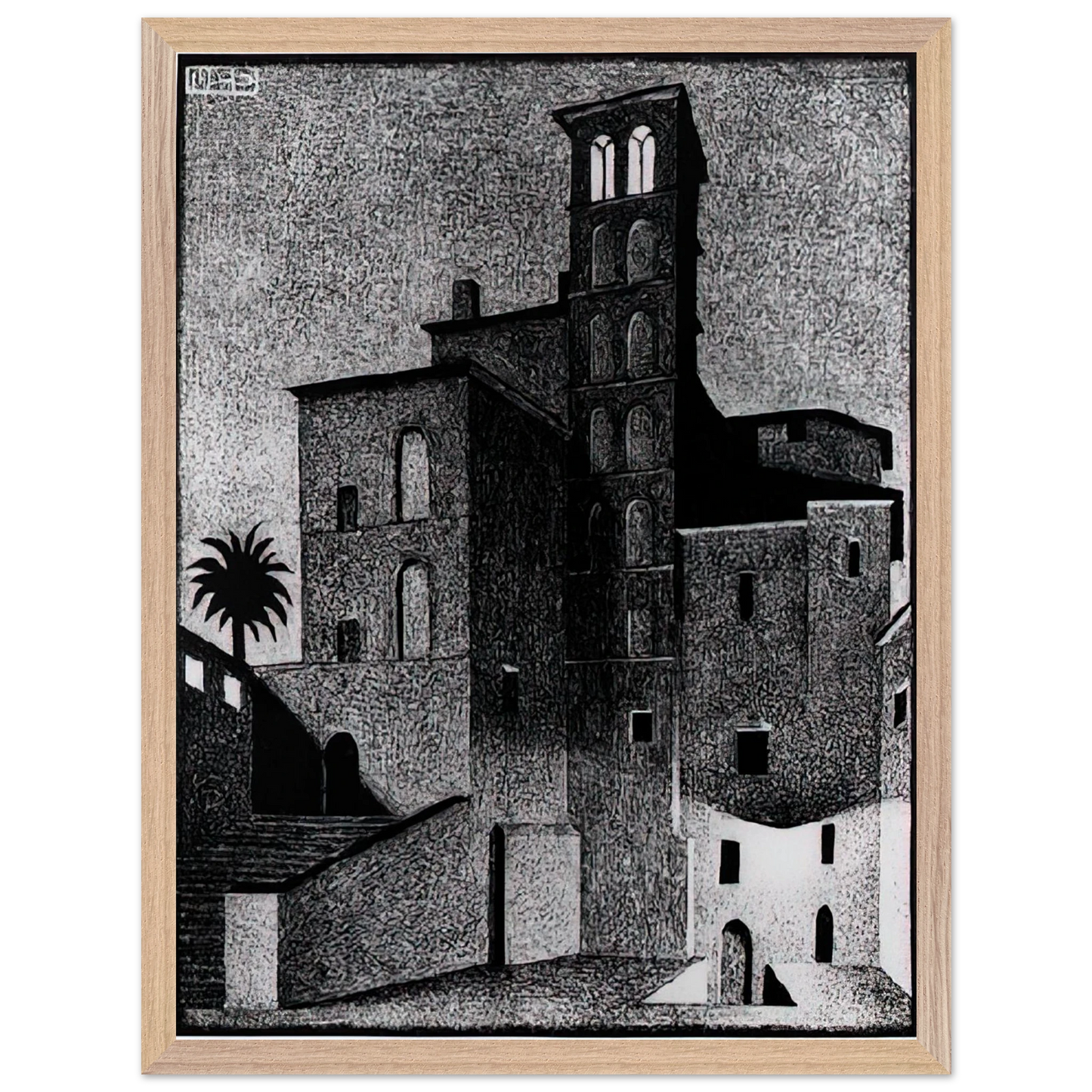 MC Escher - SS GIOVANNI ET PAOLO ROME MAY 1936 1936 Wall Art - 60x80 cm / 24x32 inches - Fine Art Poster-canvas - -