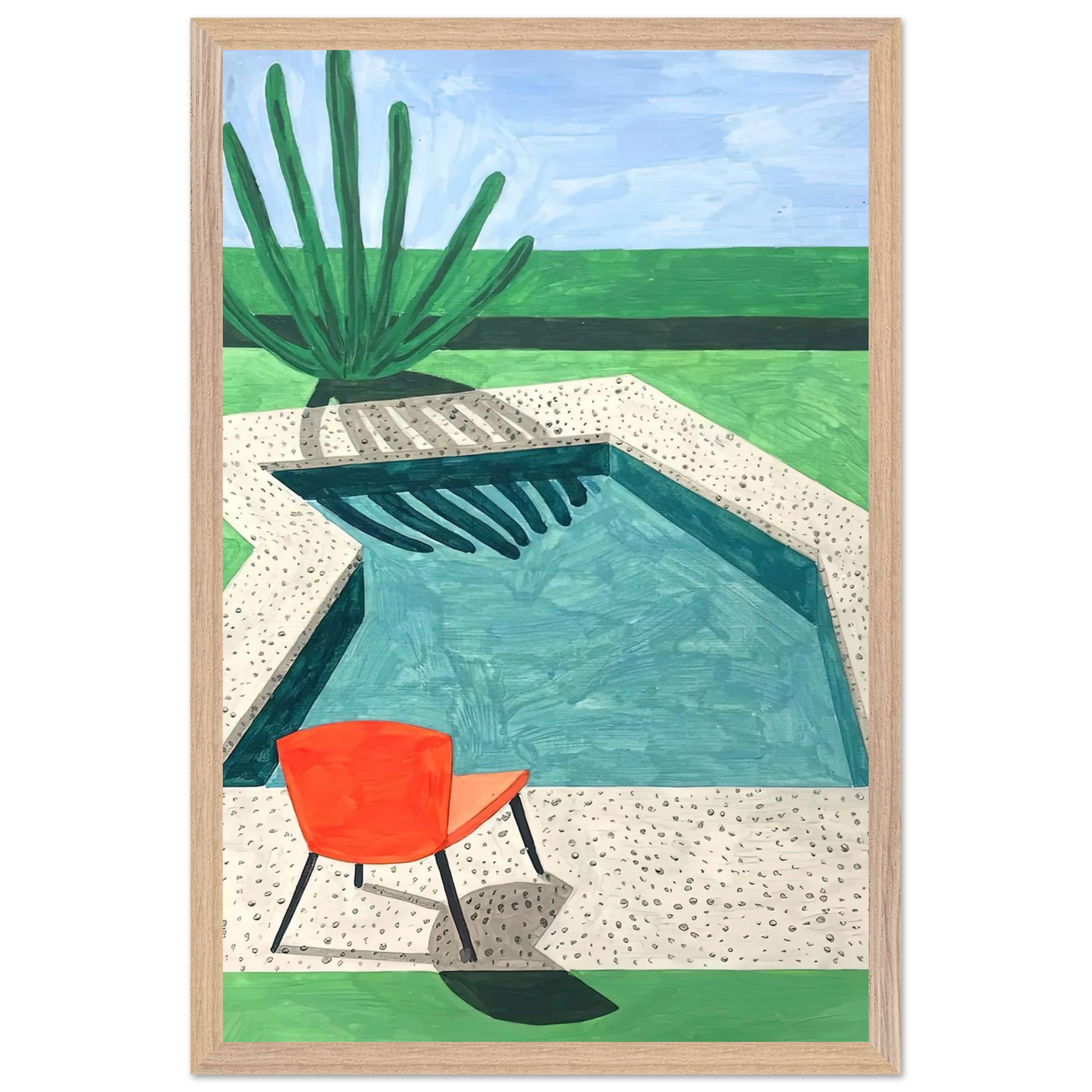David Hockney - David Hockney Wall art - 40x50 cm / 16x20 inches - Premium Wooden Framed Poster With Fine Art Paper-canvas - White frame