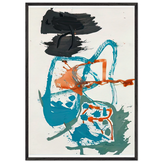 Winter Figure with Black Overhead 1959- - Helen Frankenthaler 70x100 cm / 28x40 inches Framed Art Print – Black Wooden Frame