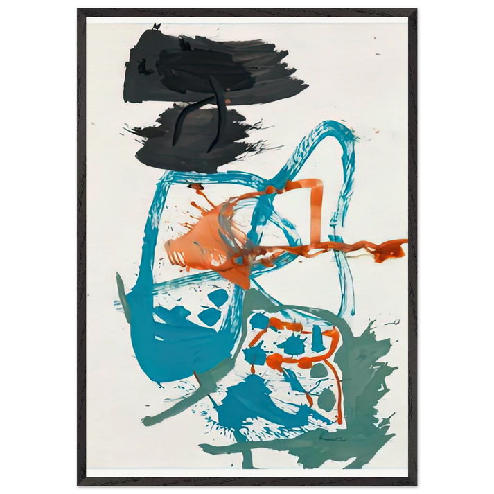 Winter Figure with Black Overhead 1959- - Helen Frankenthaler 70x100 cm / 28x40 inches Framed Art Print – Black Wooden Frame