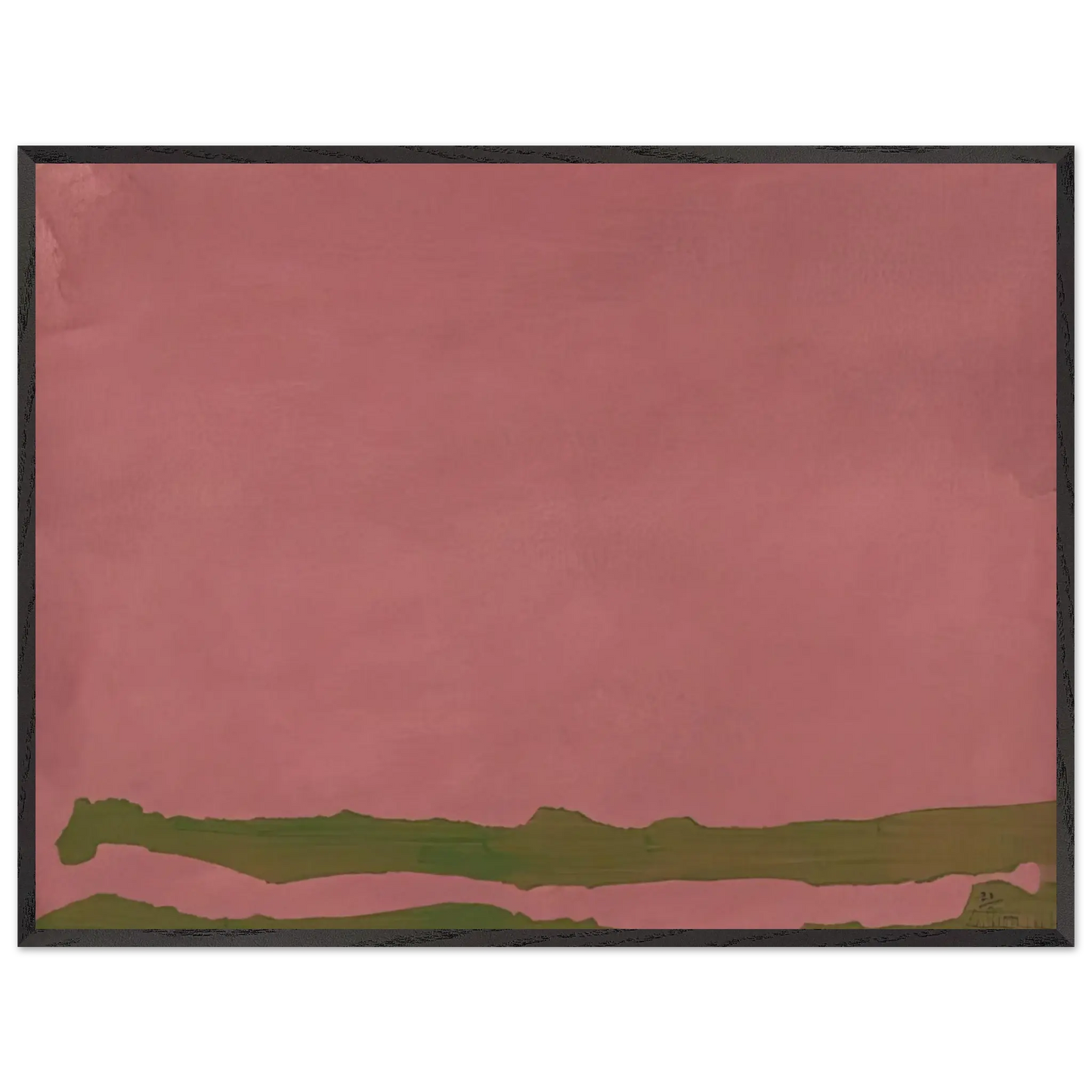 Helen Frankenthaler - Green Likes Mauve - 1970 Wall art - A1 (59.4 x 84.1  cm) - Premium Wooden Framed Poster With Fine Art Paper - White frame