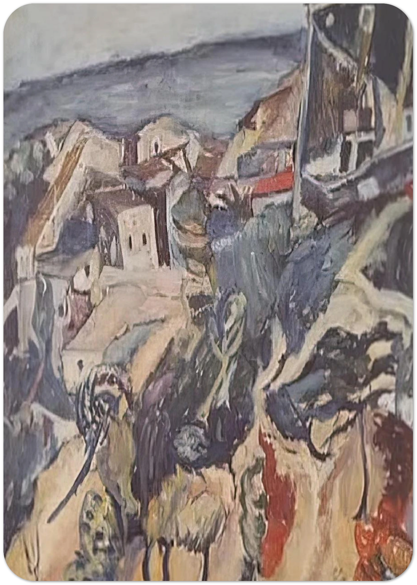 HOUSES BY THE SEA 1918 By Chaim Soutine Pack of 10 Post Cards | Chaim Soutine Post Cards | A6 (10.5 x 14.8 cm) - 4.1 x 5.8 inches