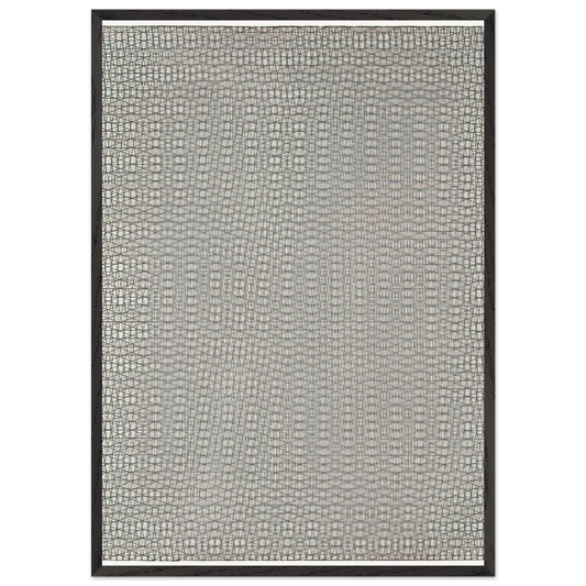 Wall art3 grillages superposes 0 15 -15 - 1959 - Francois Morellet 70x100 cm / 28x40 inches Framed Art Print – Black Wooden Frame