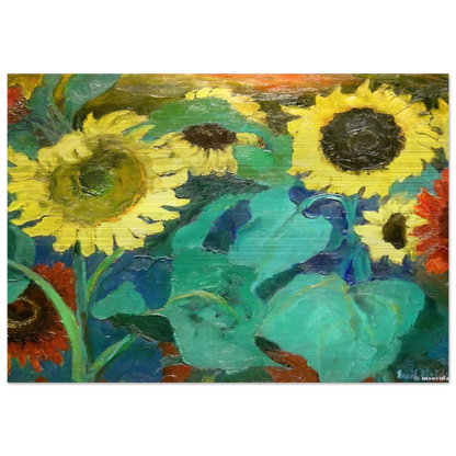 Sunflowers - Emil Nolde Brushed Aluminum Print - 70x100 cm / 28x40 inches | Emil Nolde Aluminum Print | Emil Nolde Prints