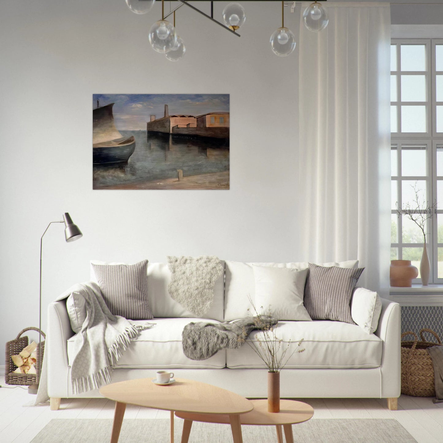 LAGOON 1932 - Carlo Carra Brushed Aluminum Print - 70x100 cm / 28x40 inches | Carlo Carra Aluminum Print | Carlo Carra Prints