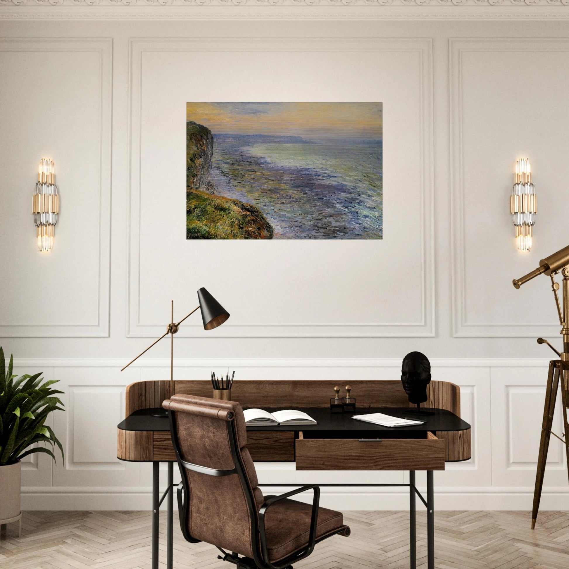 Seascape near Fecamp - claude monet Brushed Aluminum Print - 70x100 cm / 28x40 inches | claude monet Aluminum Print | claude monet Prints