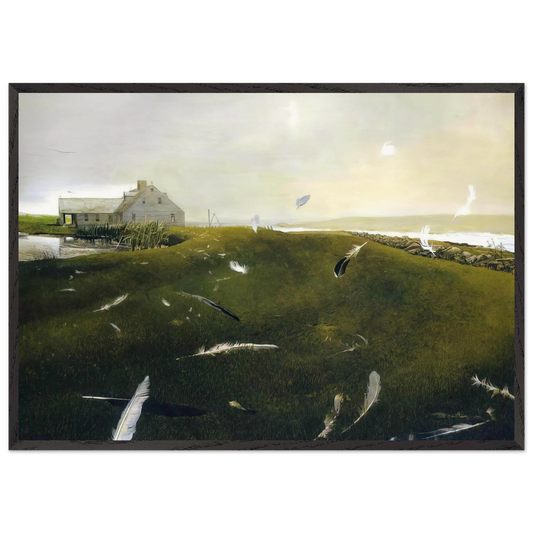 AIRBORNE - Andrew Wyeth 70x100 cm / 28x40 inches Framed Art Print – Black Wooden Frame