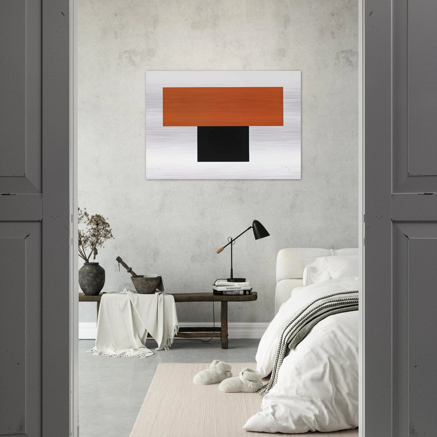 Red-Orange over Black - Ellsworth Kelly Brushed Aluminum Print - 70x100 cm / 28x40 inches | Ellsworth Kelly Aluminum Print | Ellsworth Kelly Prints