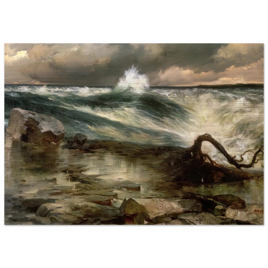 The Rapids Above Niagara - Thomas Moran Brushed Aluminum Print - 70x100 cm / 28x40 inches | Thomas Moran Aluminum Print | Thomas Moran Prints
