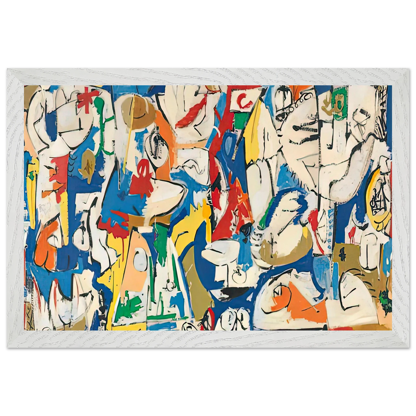 Helen Frankenthaler - The Jugglers, 1951- Wall Art - 21x29.7 cm / 8x12" - Premium Wooden Framed Poster With Fine Art Paper-canvas - Black frame