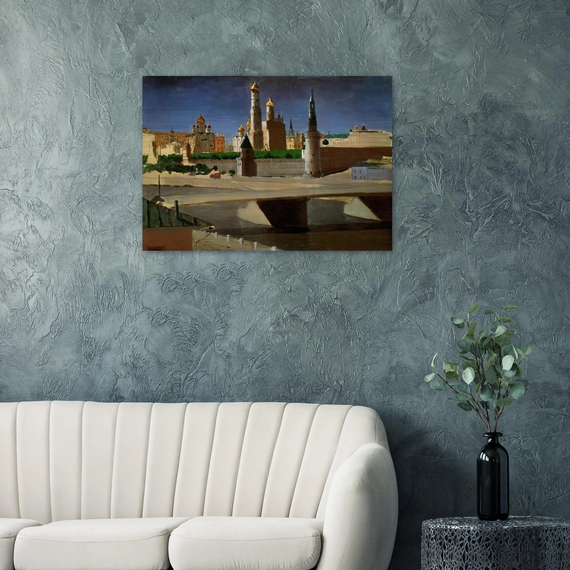 View of the Kremlin from the Zamoskvorechye District - Arkhyp Kuindzhi Brushed Aluminum Print - 70x100 cm / 28x40 inches | Arkhyp Kuindzhi Aluminum Print | Arkhyp Kuindzhi Prints