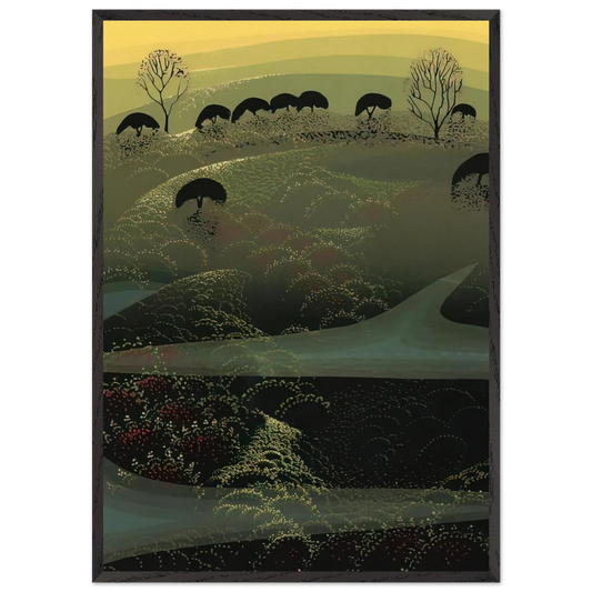 California Miniature - Eyvind Earle 70x100 cm / 28x40 inches Framed Art Print – Black Wooden Frame
