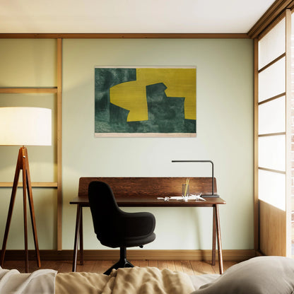 Composition verte et jaune - 1966 - Serge Poliakoff Brushed Aluminum Print - 70x100 cm / 28x40 inches | Serge Poliakoff Aluminum Print | Serge Poliakoff Prints